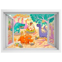 Ventana 3d dinosaurios infantiles